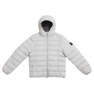 Basic House/百家好白色90鸭绒连帽羽绒服女冬加厚保暖短款面包服
