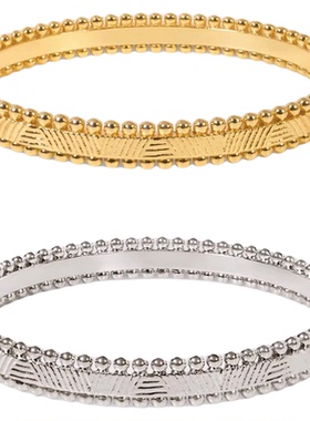 Wens部落图腾纹理感金属珠珠手镯