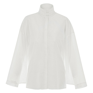 花木深陈瑶同款国风汉元素立领衬衫内搭打底衫新中式盘扣白色衬衣