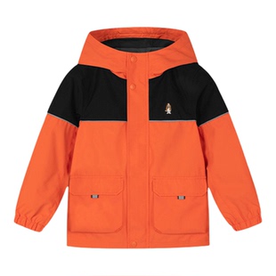 暇步士童装男童风衣春季新款大童轻户外工装连帽儿童休闲宽松外套