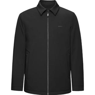 海澜之家商务男士行政夹克外套2024新款冬季翻领父亲保暖羽绒服男