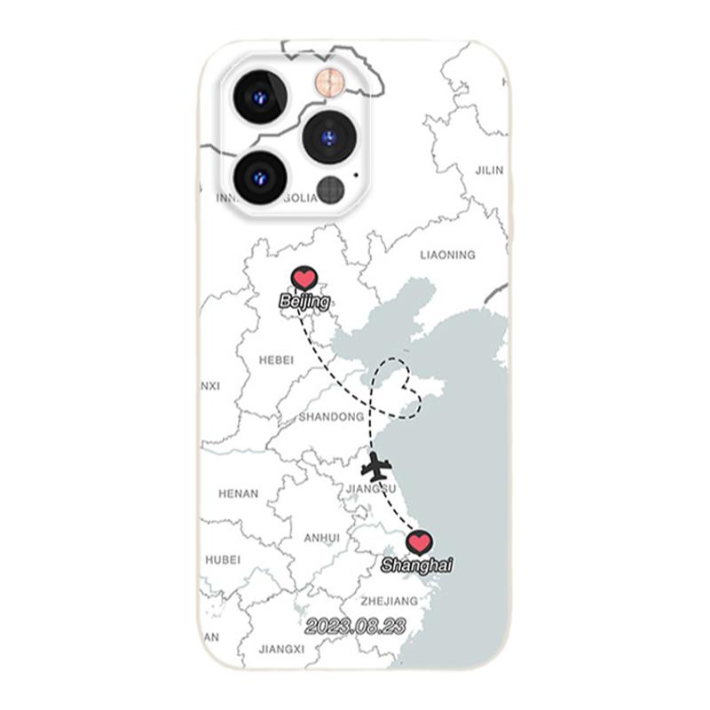 情侣定制城市适用于iphone安卓17promax液态手机壳地图异地恋异国男女创意纪念节日