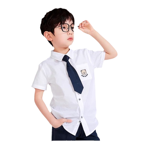 PawinPaw卡通小熊童装夏男童节日派对礼服衬衫可脱卸领带学院风