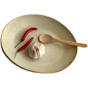 onebonbon 日式平盘陶瓷盘子餐盘家用手工粗陶复古网红盘早餐盘