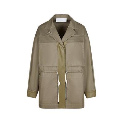 LESS猎装抽绳军绿夹克外套女