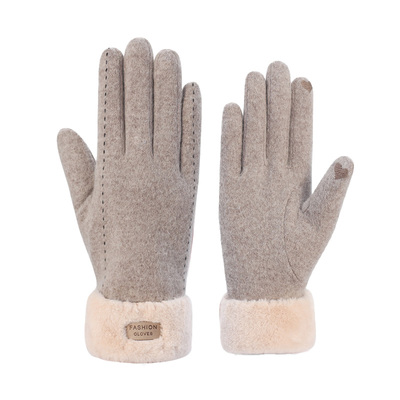 【羊绒保暖手套】加绒加厚可触屏