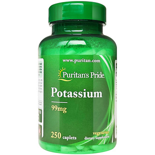 普丽普莱美国螯合钾 补钾片葡萄糖酸钾 柠檬酸钾 钾元素250粒