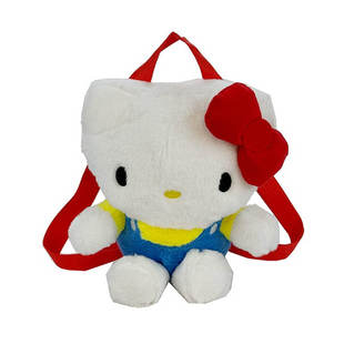 卡通动漫HelloKitty双肩包女生可爱萌创意毛绒儿童玩偶包KT猫背包