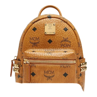 MCM女包 经典印花女士侧边铆钉超迷你双肩包 MMK6SVE92CO001