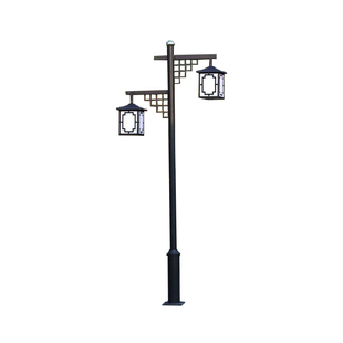 太阳能庭院路灯仿古中式3米4米小区公园户外防水景观路灯灯笼灯头