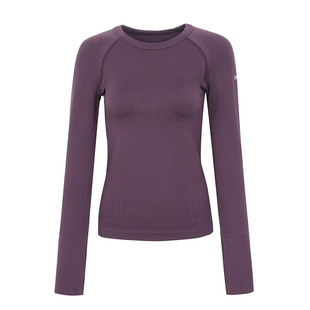 annerun圆领运动T恤女透气跑步速干显瘦上衣户外普拉提瑜伽服长袖