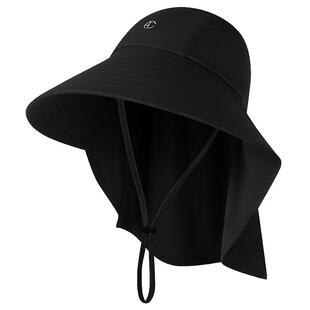 ACUC防晒帽儿童帽子春夏季男女童遮阳帽专业防紫外线男孩黑色新款