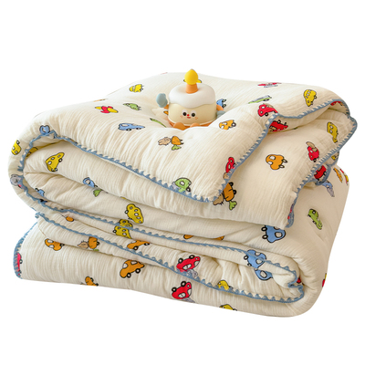 a类母婴级全棉皱皱纱儿童大豆被