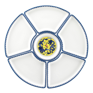 网红款年夜饭创意拼盘碟子组合圆桌餐具家用扇形菜盘盘子团圆套装