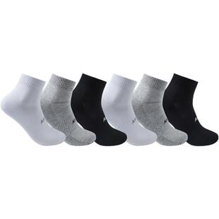 安踏六双套装袜子运动袜长袜男女中筒袜舒适健身防臭篮球跑步短袜