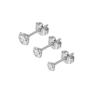 F136医用钛合金钻石耳钉女超闪耳骨钉养耳洞耳环高级感耳蜗钉耳饰