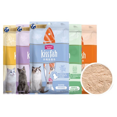 麦富迪猫零食亲嘴鱼猫条成幼湿粮