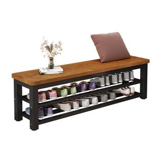 换鞋凳家用门口入户可坐长凳鞋柜钢木坐凳穿鞋一体休息区长条凳子