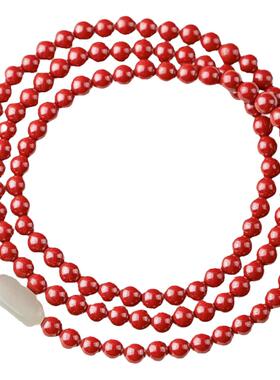 和玉朱砂多圈平安如意手串高含量帝王砂女手链紫金砂本命年手串