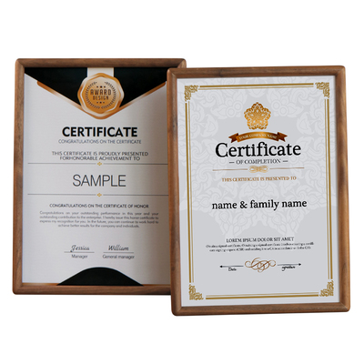 高级感胡桃木证书框榫卯结构