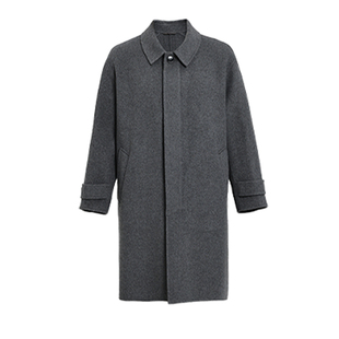 【商场同款】callisto2025冬季新款男士中长款纯绵羊翻领保暖大衣