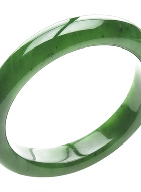 豪8印象·手镯之家T3-111和田碧玉手镯圈口54.3mm天然菠菜绿玉镯