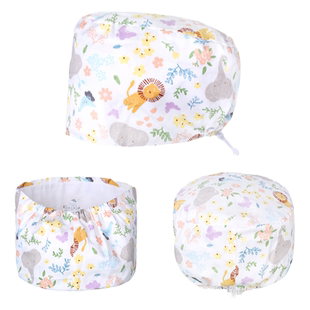 蝶芭朵手术帽女口腔医生帽手术室专用帽纯棉透气吸汗护士小花帽男