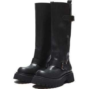 【冬季新品】littlegood复古马丁靴女新款百搭厚底中筒机车靴