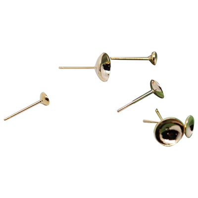 diy包金手工耳钉珍珠可粘