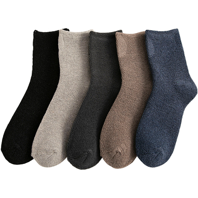 毛巾加绒加厚冬天保暖长筒袜子