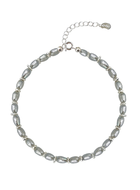 dellamo天然灰珍珠纯银手链女轻奢小众女生闺蜜礼物高级配饰手串