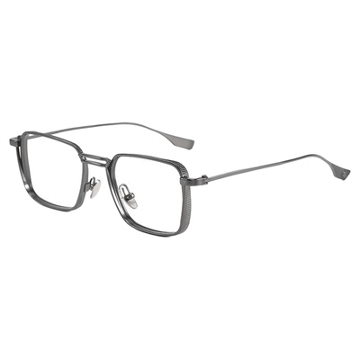 日系复古超轻纯钛特色银边男款眼镜框大脸男超大近视复刻磨砂异形