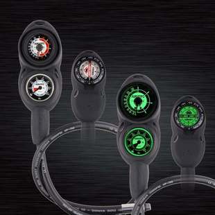 台湾 Aquatec潜水三联表 单面压力表 深度表 指北针 方向表双面