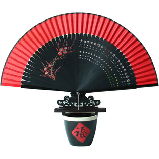 旗袍扇折扇中国风书简舞蹈道具扇五水郡新款礼品扇子女夏古风竹扇