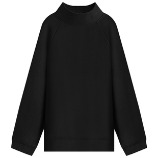 COCOBELLA抗静电拉绒立领黑色卫衣自发热保暖半高领上衣SE3013-3