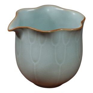 青澹汝窑公道杯陶瓷复古分茶器景德镇汝瓷公杯茶具礼品青莲茶海