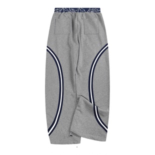 Game One 25FW “闪电”灰色直筒baggy卫裤宽松嘻哈街头滑板复古