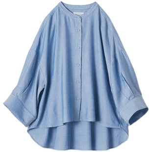 桑妮库拉/Sunny clouds 棉混宽松衣袖衬衫百搭蓝色上衣