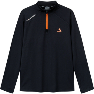 鸿星尔克童装男童长袖T恤秋冬加绒卫衣儿童打底衫半开襟速干上衣