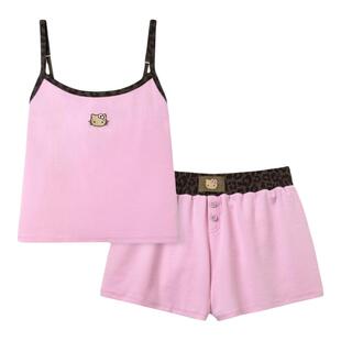 tbh野兽派家居三丽鸥Hello Kitty针织棉吊带短裤套装家居服睡衣女