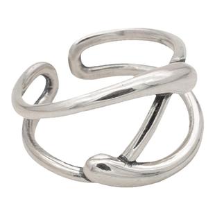 时尚简约叠戴戒指组合复古戒指女小众设计轻奢高级感百搭开口指环