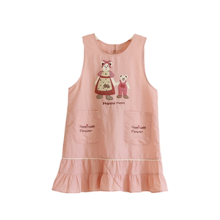 时尚韩版可爱卡通家居花店烧饭工作服防泼水防油污厨房无袖围裙