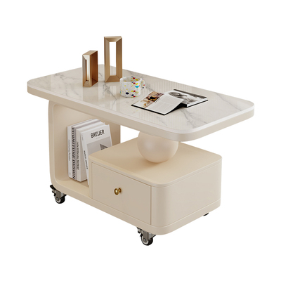 可移动边几小户型沙发边几客厅家用2025奶油风高级感长方形带轮