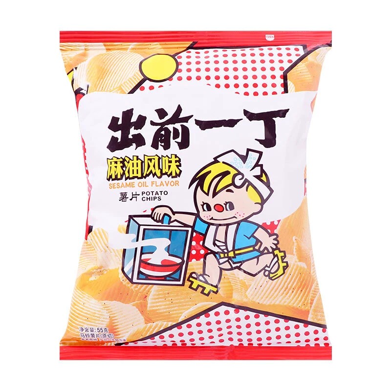 出前一丁麻油风味马铃薯片土豆片休闲追剧解馋小零食膨化食品55g