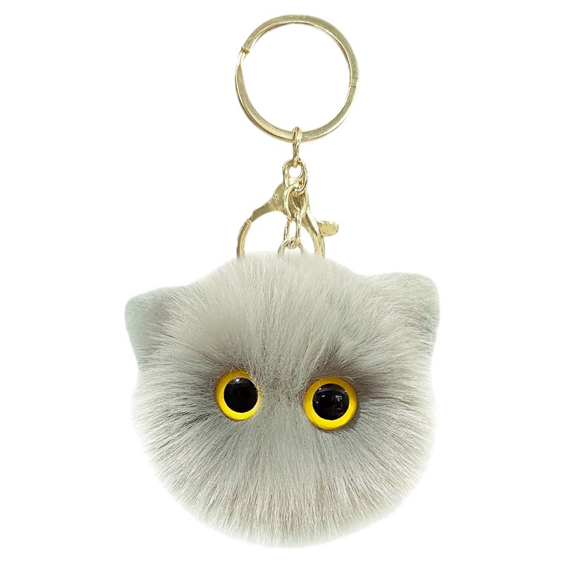 可爱毛绒猫头钥匙扣挂件小礼品