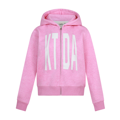 KTDA复古字母连帽开衫卫衣女