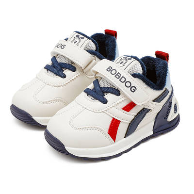 巴布豆童鞋儿童宝宝鞋2025新款冬季一岁加绒男童二棉鞋男宝学步鞋