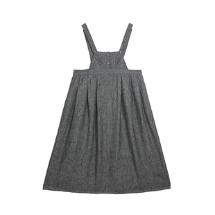 小小大星球童装 花灰棉麻复古背带裙 夏日学院裙女童气质百搭裙子