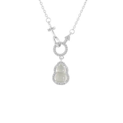 玉髓福禄葫芦项链女纯银S999饰品