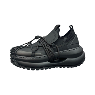 男鞋春季头层牛皮欧洲站个性小众设计轻便厚底增高真皮休闲老爹鞋